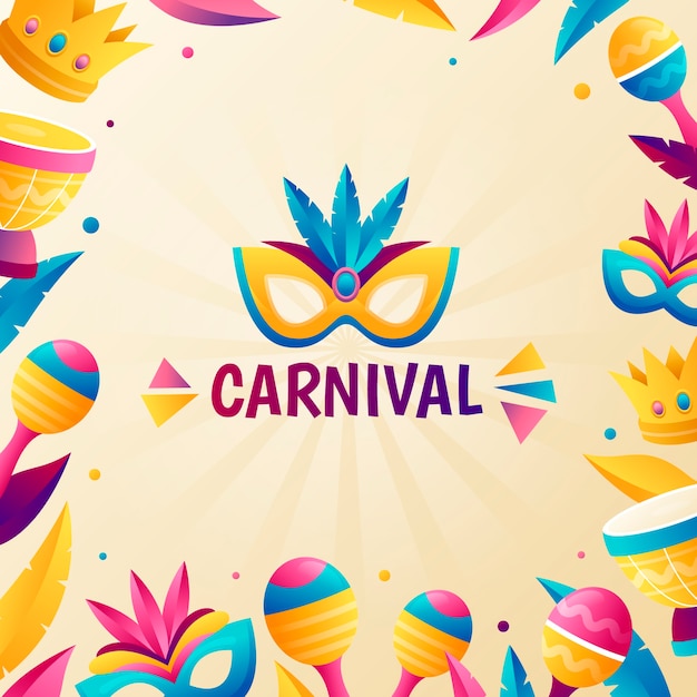 Vector gradient carnival party illustration