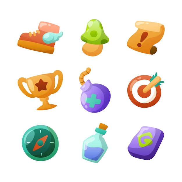 Gradient cartoon game icons