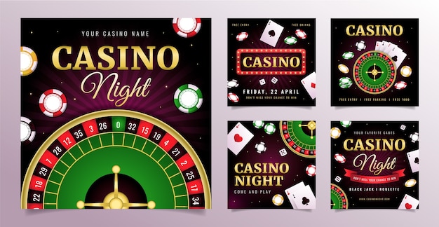 Gradient casino night instagram-berichten