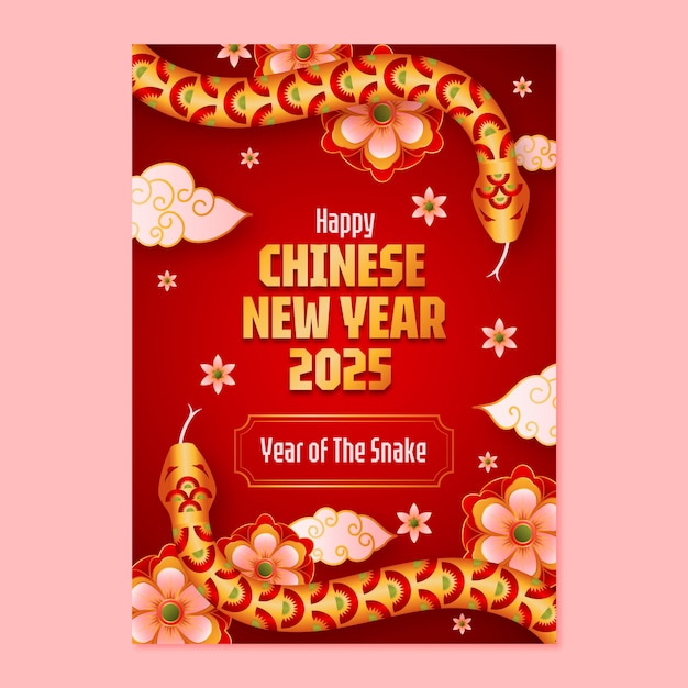 gradient chinese new year poster  template