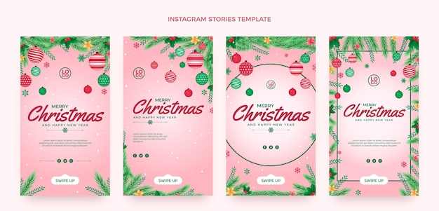 Gradient christmas instagram stories collection