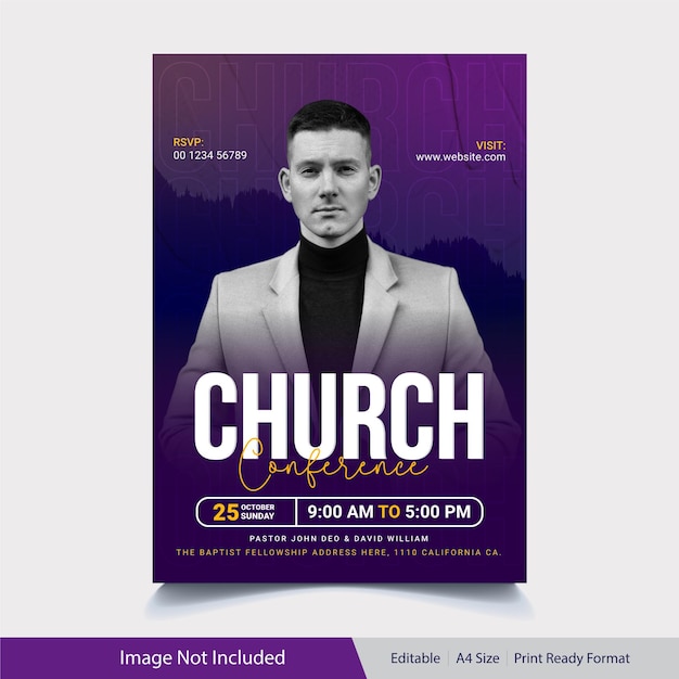 Gradient church flyer template