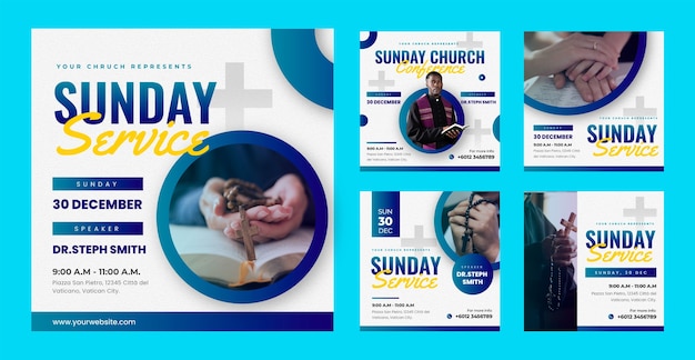 Gradient church  template design