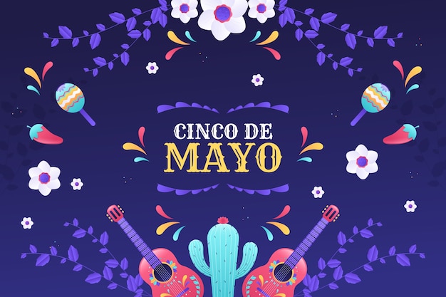 Gradient cinco de mayo background