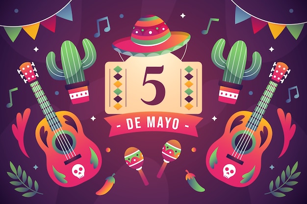 Vettore sfondo sfumato cinco de mayo