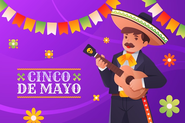 Vettore sfondo sfumato cinco de mayo