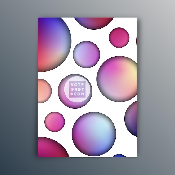 Vector gradient circles design for for brochure, flyer cover, abstract background, poster, or other printing products. vector illustration.