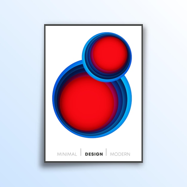 Design minimale con cerchi sfumati per brochure, copertina di volantini, sfondo astratto, poster o altri prodotti di stampa. illustrazione vettoriale.