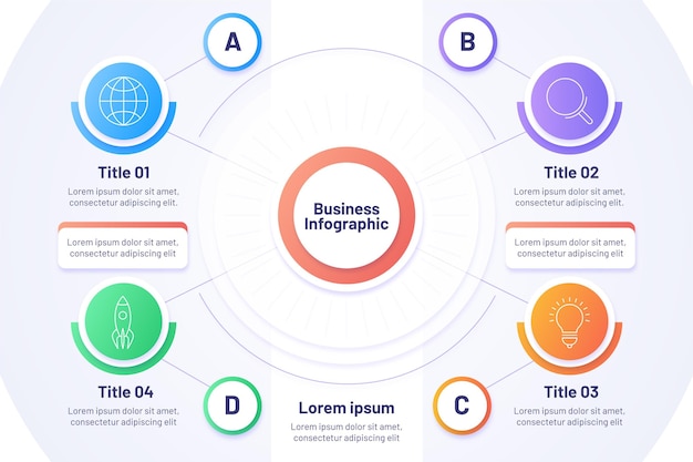 Gradient circular diagram infographic