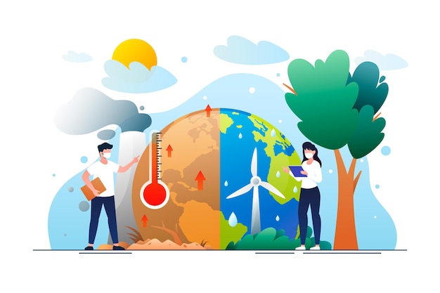 Gradient climate change concept illustration