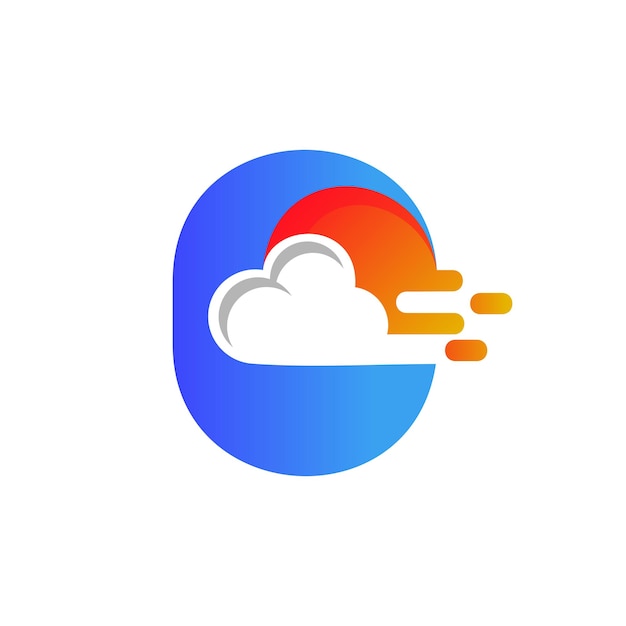 Vector gradient cloud logo design