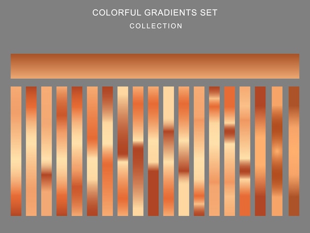 gradient collection golden color pack set colorful palette combination colors background free vector