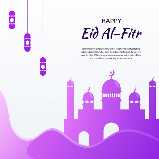 Sfondio di colore gradiente per la celebrazione islamica dell'eid al-fitr.