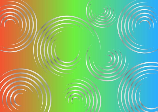 Vector gradient color background with silver circle design