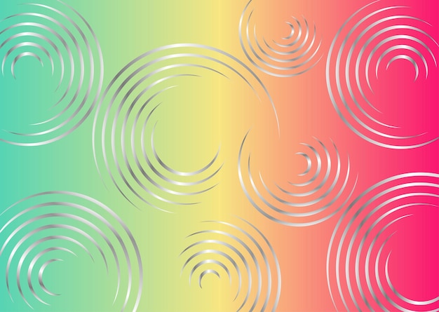 실버 서클 디자인과 함께 그라디언트 컬러 배경