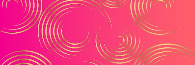 Vector gradient color banner background with golden circle design