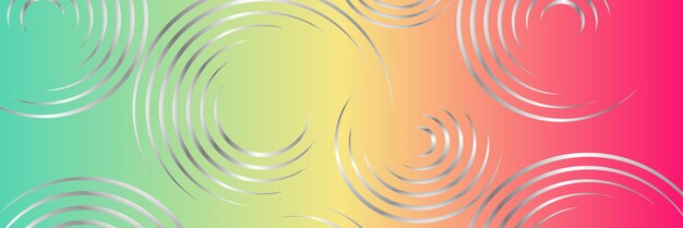 Gradient Color Banner Background with Silver Circle Design