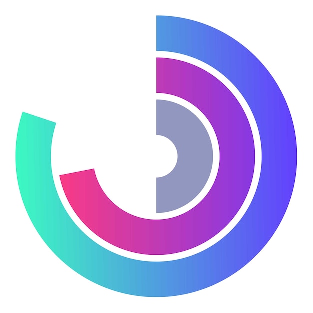 gradient color circle chart representing market share