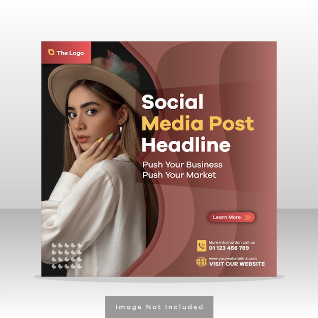 Gradient color instagram post template