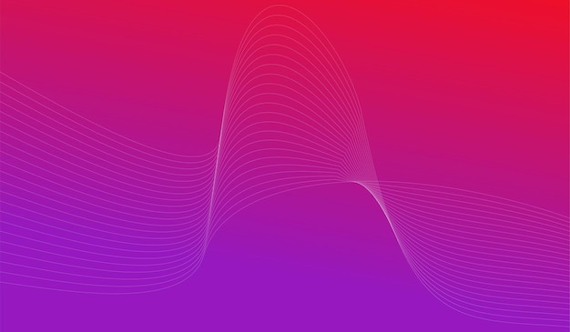 Gradient color line wave background