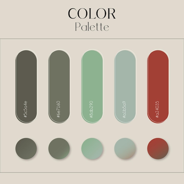 Gradient color palette pastel