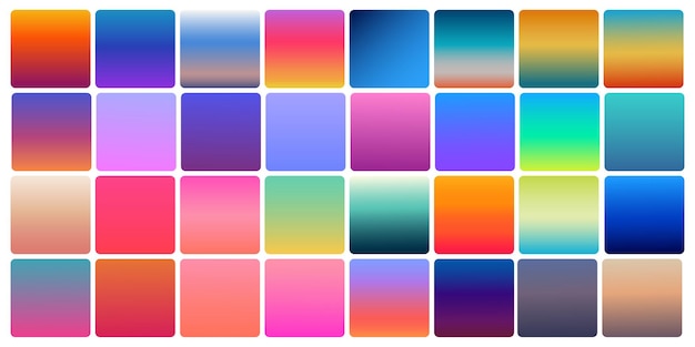 Gradient color palette set for modern design