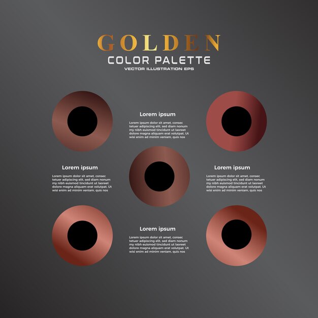 Gradient color palette with vector elements