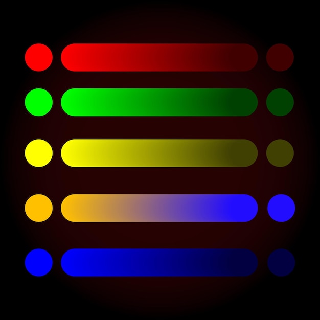 Gradient color palette with vector elements