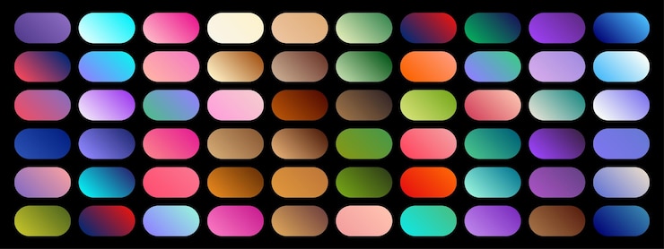 Vector gradient color palettes collection bundle