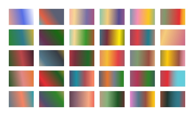 Vector gradient color set element shiny style swatches