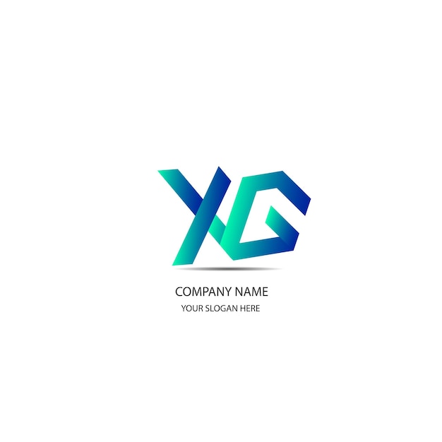 Vector gradient color xg text logo design