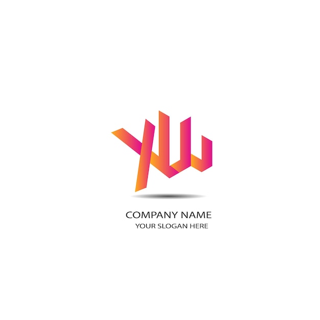 Vector gradient color xw text logo design
