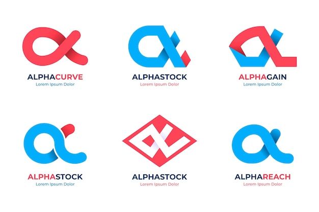 Gradient colored alpha logos