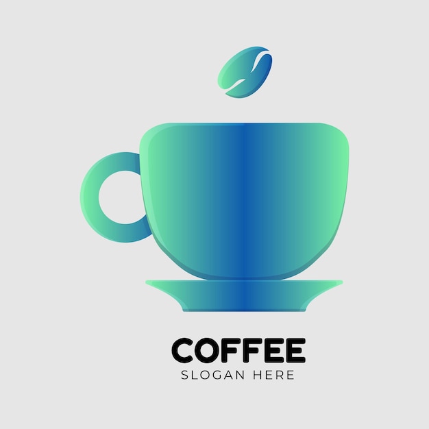 Gradient colored coffee logo template Premium Vector