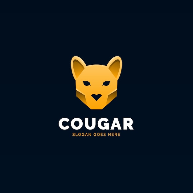 Vector gradient colored cougar logo template