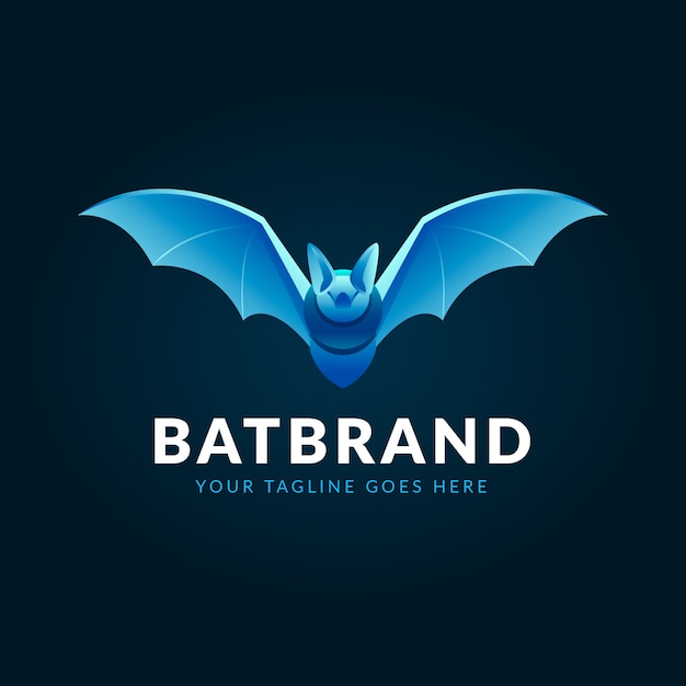 Gradient colored creative bat logo template