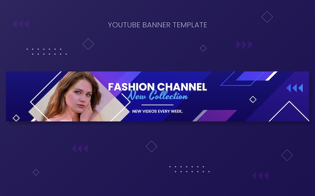 Gradient colored creative youtube banner