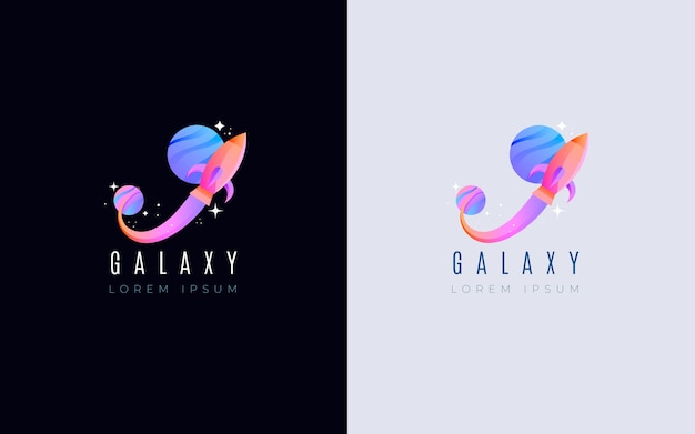 Vector gradient colored galaxy logo