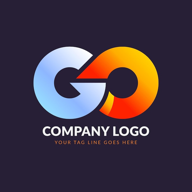 Vector gradient colored go logo template