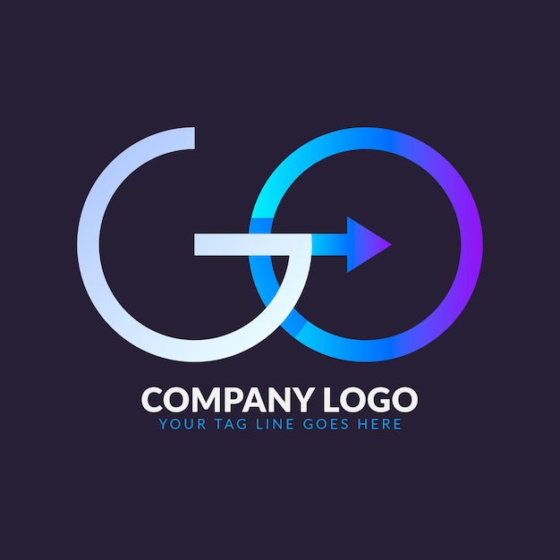 Vector gradient colored go logo template