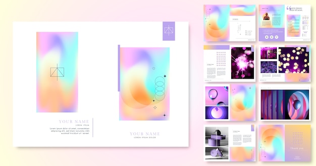 Gradient colored portfolio template