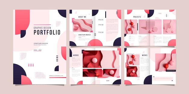 Vector gradient colored portfolio template