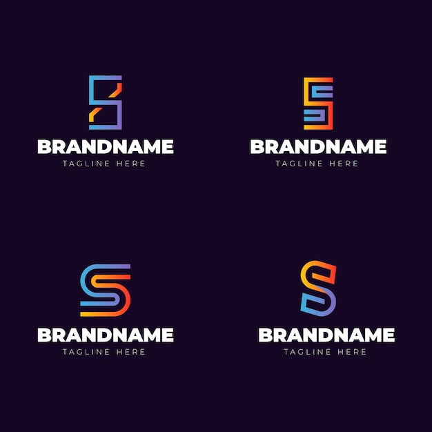 Gradient colored s logo collection