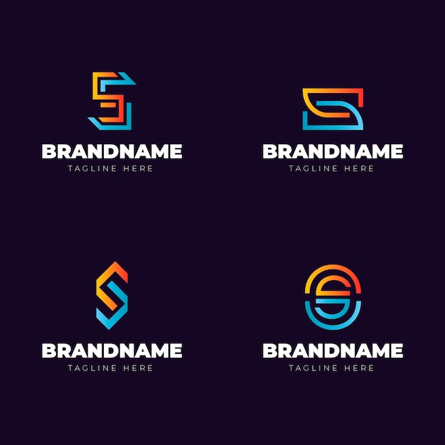 Gradient colored s logo collection