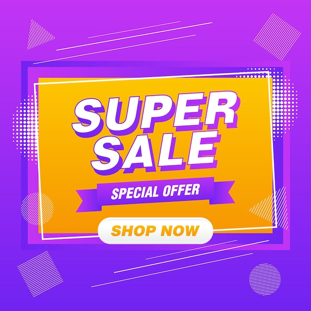 Gradient colored super sale background vector