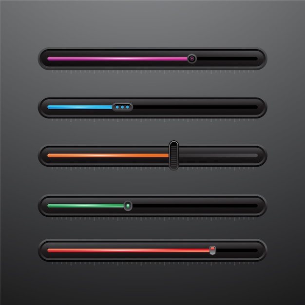 gradient colored ui sliders collection