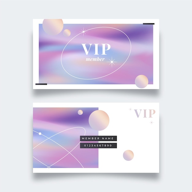 Vector gradient colored vip card template