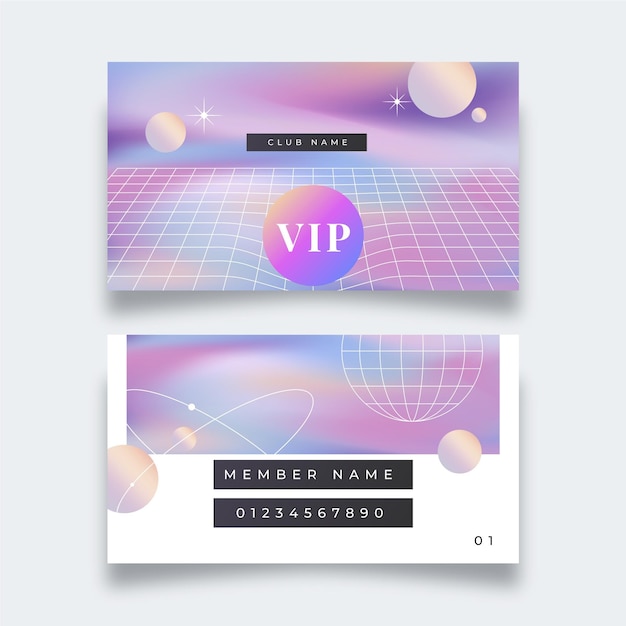 Vector gradient colored vip card template