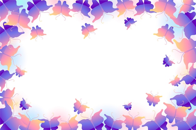 Vector gradient colorful butterfly background