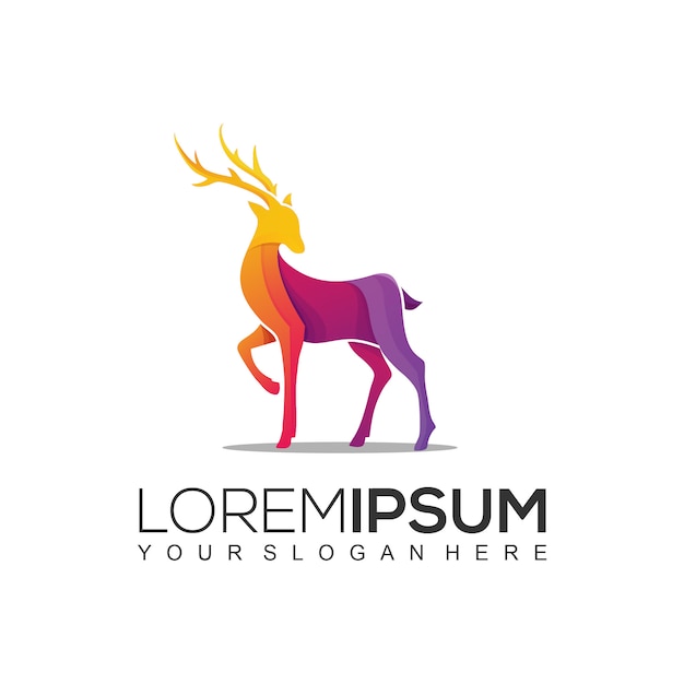 GRADIENT COLORFUL DEER LOGO TEMPLATE